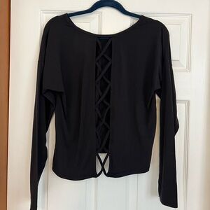 Gap long Sleeve Workout Shirt with Back Cut Out